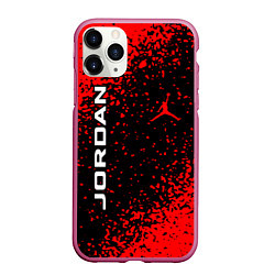 Чехол iPhone 11 Pro матовый MICHAEL JORDAN, цвет: 3D-малиновый