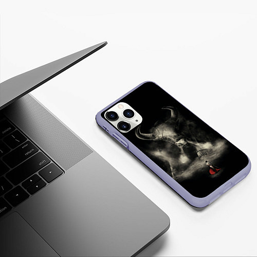 Чехол iPhone 11 Pro матовый Бык 2021 / 3D-Светло-сиреневый – фото 3