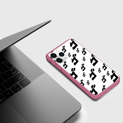 Чехол iPhone 11 Pro матовый JoJo Bizarre Adventure / 3D-Малиновый – фото 3