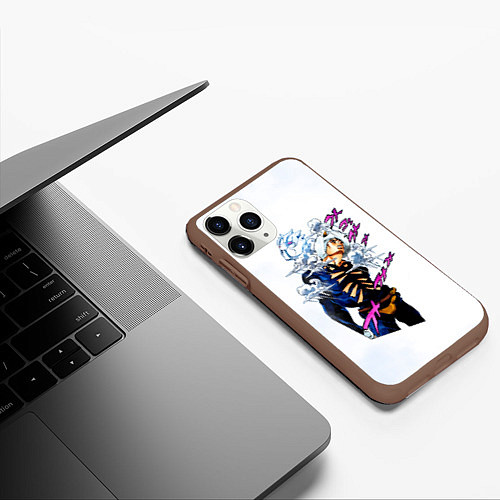 Чехол iPhone 11 Pro матовый JoJo Bizarre Adventure / 3D-Коричневый – фото 3