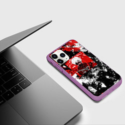 Чехол iPhone 11 Pro матовый Кен канеки, цвет: 3D-фиолетовый — фото 2