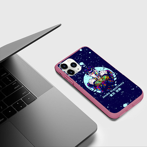 Чехол iPhone 11 Pro матовый JoJo Bizarre Adventure / 3D-Малиновый – фото 3
