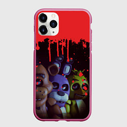 Чехол iPhone 11 Pro матовый Five Nights At Freddys, цвет: 3D-малиновый