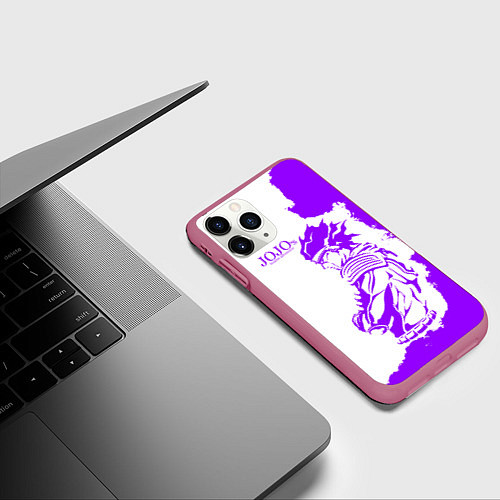 Чехол iPhone 11 Pro матовый JoJo Bizarre Adventure / 3D-Малиновый – фото 3
