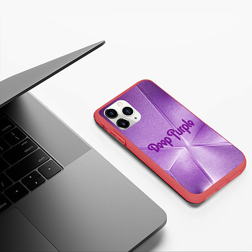 Чехол iPhone 11 Pro матовый Deep Purple / 3D-Красный – фото 3