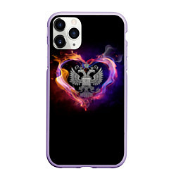 Чехол iPhone 11 Pro матовый Герб, цвет: 3D-светло-сиреневый