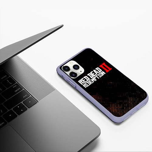 Чехол iPhone 11 Pro матовый RED DEAD REDEMPTION 2 / 3D-Светло-сиреневый – фото 3