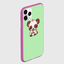 Чехол iPhone 11 Pro матовый Пандочка с бамбуком, цвет: 3D-фиолетовый — фото 2