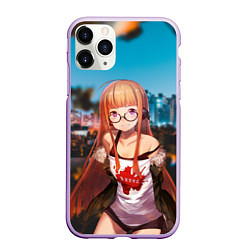 Чехол iPhone 11 Pro матовый Футаба, цвет: 3D-сиреневый