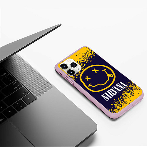 Чехол iPhone 11 Pro матовый NIRVANA НИРВАНА / 3D-Розовый – фото 3