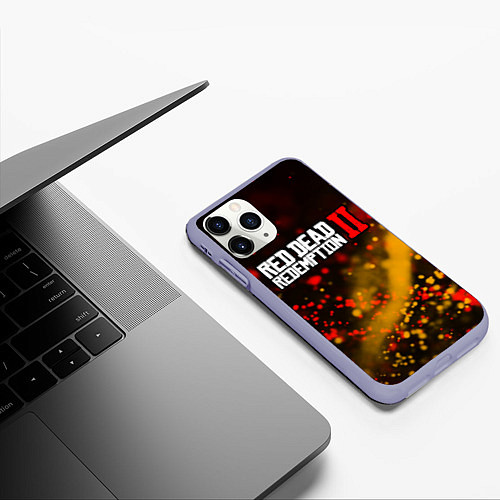 Чехол iPhone 11 Pro матовый RED DEAD REDEMPTION 2 / 3D-Светло-сиреневый – фото 3