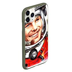 Чехол iPhone 11 Pro матовый Юрий Гагарин 1, цвет: 3D-темно-зеленый — фото 2