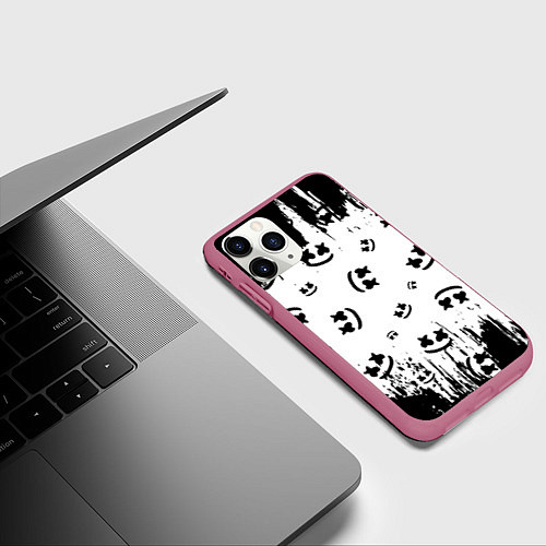 Чехол iPhone 11 Pro матовый MARSHMELLO МАРШМЕЛЛОУ / 3D-Малиновый – фото 3