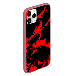 Чехол iPhone 11 Pro матовый Красный на черном, цвет: 3D-малиновый — фото 2