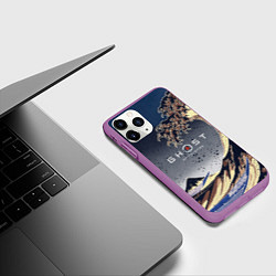 Чехол iPhone 11 Pro матовый Ghost of Tsushima, цвет: 3D-фиолетовый — фото 2