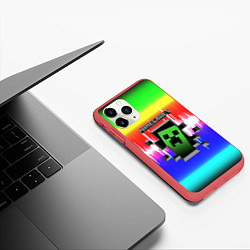 Чехол iPhone 11 Pro матовый Minecraft S, цвет: 3D-красный — фото 2