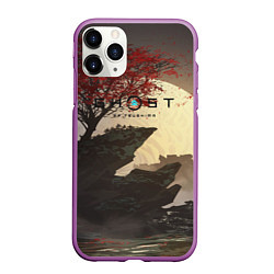 Чехол iPhone 11 Pro матовый Ghost of Tsushima, цвет: 3D-фиолетовый