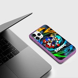Чехол iPhone 11 Pro матовый SONIC TRIO, цвет: 3D-фиолетовый — фото 2