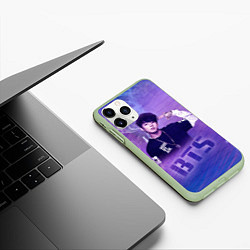 Чехол iPhone 11 Pro матовый BTS, цвет: 3D-салатовый — фото 2