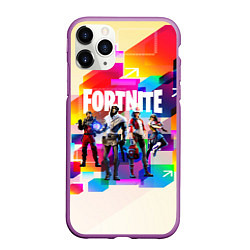 Чехол iPhone 11 Pro матовый FORTNITE, цвет: 3D-фиолетовый