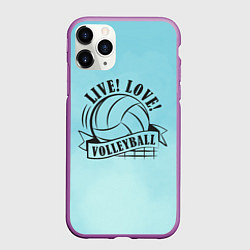 Чехол iPhone 11 Pro матовый LIVE! LOVE! VOLLEYBALL!, цвет: 3D-фиолетовый