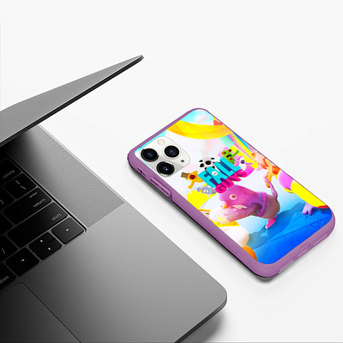 Чехол iPhone 11 Pro матовый FALL GAYS ФОЛЛ ГАЙС / 3D-Фиолетовый – фото 3