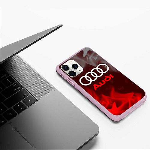 Чехол iPhone 11 Pro матовый AUDI АУДИ / 3D-Розовый – фото 3