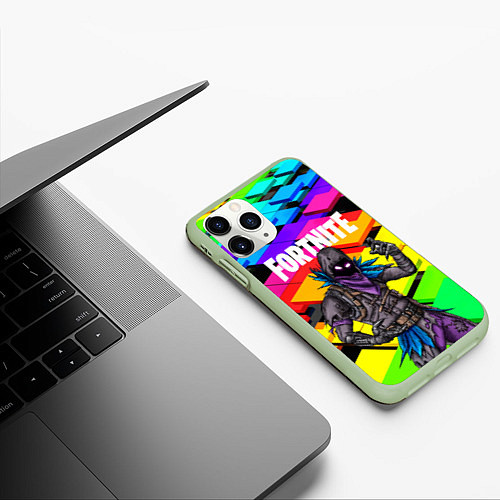 Чехол iPhone 11 Pro матовый FORTNITE / 3D-Салатовый – фото 3