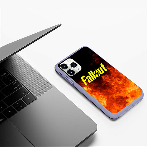 Чехол iPhone 11 Pro матовый FALLOUT ФЭЛЛАУТ / 3D-Светло-сиреневый – фото 3