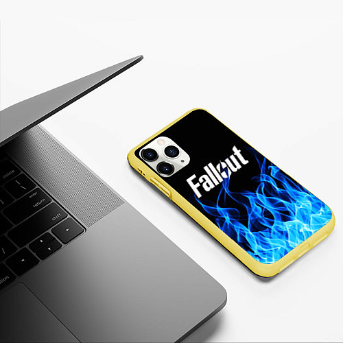 Чехол iPhone 11 Pro матовый FALLOUT / 3D-Желтый – фото 3