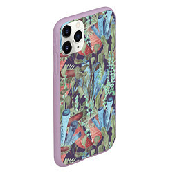 Чехол iPhone 11 Pro матовый Водоросли на морском дне, цвет: 3D-сиреневый — фото 2