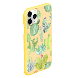 Чехол iPhone 11 Pro матовый Кактусы в пустыне, цвет: 3D-желтый — фото 2