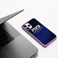 Чехол iPhone 11 Pro матовый FIVB Volleyball, цвет: 3D-фиолетовый — фото 2