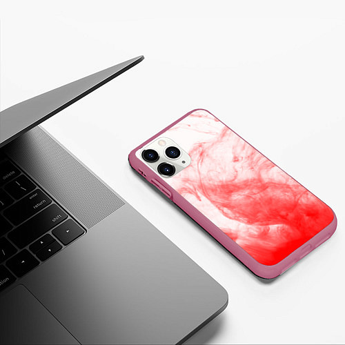 Чехол iPhone 11 Pro матовый RED SMOKE / 3D-Малиновый – фото 3