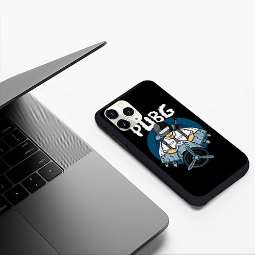Чехол iPhone 11 Pro матовый PUBG / 3D-Черный – фото 3