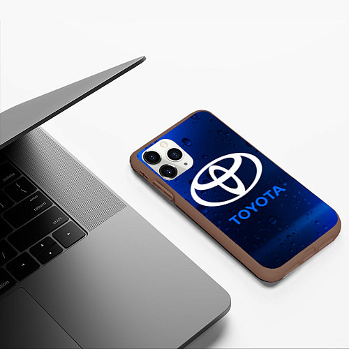 Чехол iPhone 11 Pro матовый TOYOTA ТОЙОТА / 3D-Коричневый – фото 3
