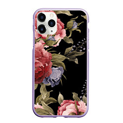 Чехол iPhone 11 Pro матовый Цветы, цвет: 3D-светло-сиреневый