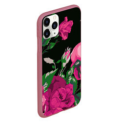 Чехол iPhone 11 Pro матовый Розы, цвет: 3D-малиновый — фото 2