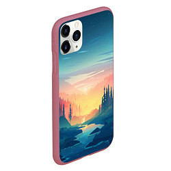 Чехол iPhone 11 Pro матовый Природа, цвет: 3D-малиновый — фото 2