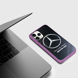 Чехол iPhone 11 Pro матовый MERCEDES МЕРСЕДЕС, цвет: 3D-фиолетовый — фото 2