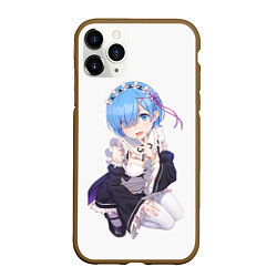 Чехол iPhone 11 Pro матовый Re:Zero, цвет: 3D-коричневый