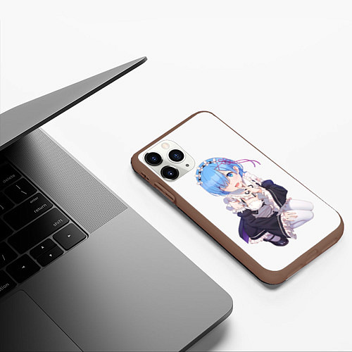 Чехол iPhone 11 Pro матовый Re:Zero / 3D-Коричневый – фото 3