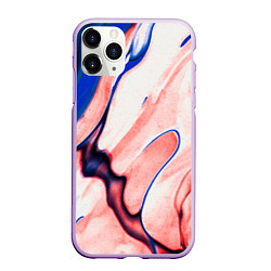 Чехол iPhone 11 Pro матовый Fluid art, цвет: 3D-сиреневый