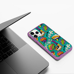 Чехол iPhone 11 Pro матовый Pop art comics, цвет: 3D-фиолетовый — фото 2