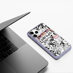 Чехол iPhone 11 Pro матовый Ахегао Ahegao, цвет: 3D-светло-сиреневый — фото 2