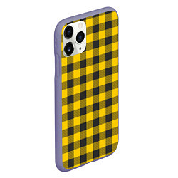 Чехол iPhone 11 Pro матовый Желтая клетка, цвет: 3D-серый — фото 2