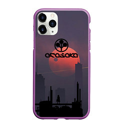 Чехол iPhone 11 Pro матовый Cyberpunk 2077 - Arasaka, цвет: 3D-фиолетовый