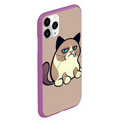 Чехол iPhone 11 Pro матовый Великий Grumpy Cat, цвет: 3D-фиолетовый — фото 2