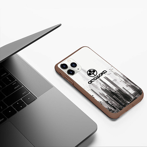 Чехол iPhone 11 Pro матовый Cyberpunk 2077 Arasaka / 3D-Коричневый – фото 3