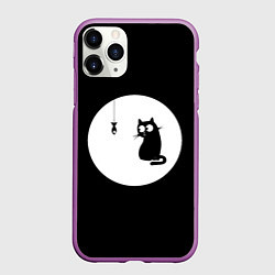 Чехол iPhone 11 Pro матовый Ночная охота, цвет: 3D-фиолетовый